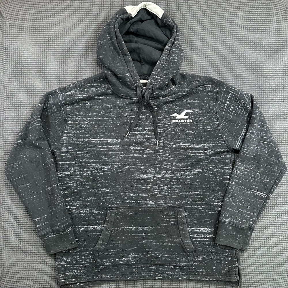 Hollister Black Heathered Pullover Hoodie